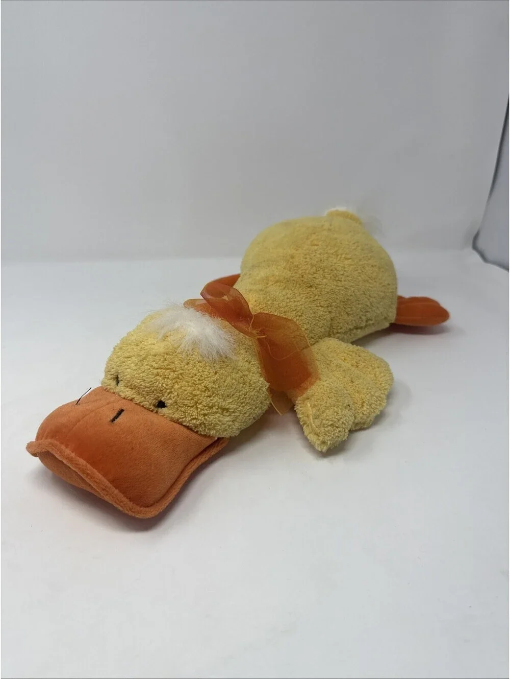 Yellow Duck With Orange Now On Head Stuffed Animal
